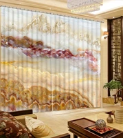 3d curtain fashion customized curtain color marble pattern lines curtains for bedroom blackout shade window curtains