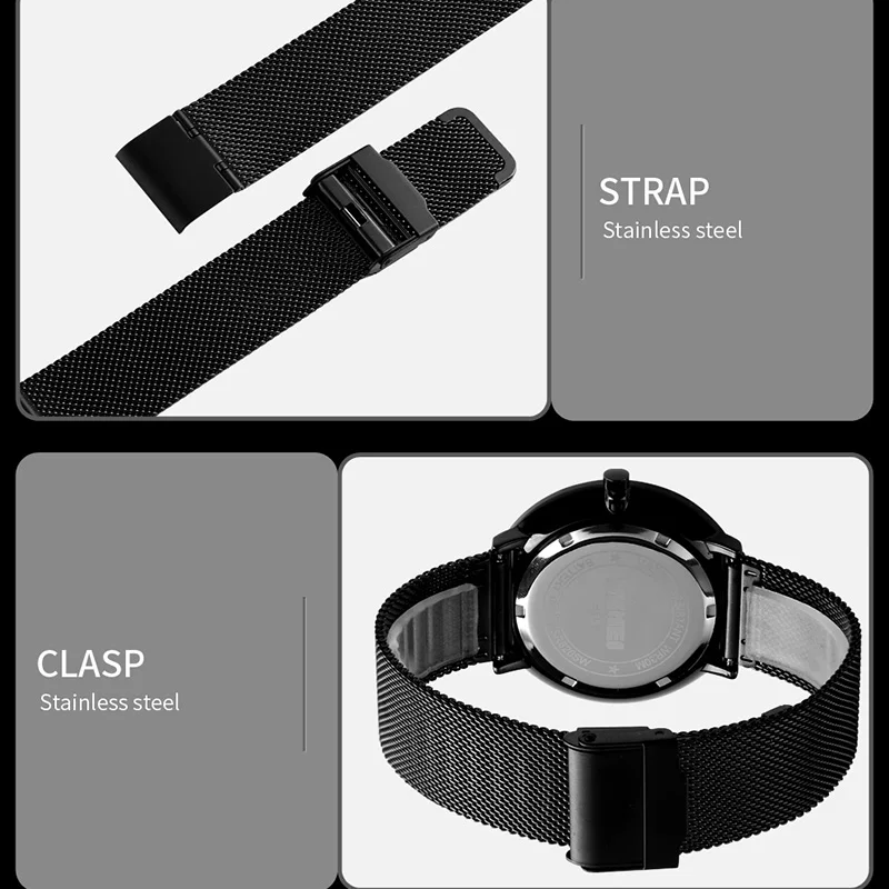 

Men's Watch Waterproof Stainless Steel Wristwatch Fashion Male Business Quartz Watches Men Relogio Masculino SKMEI 2019