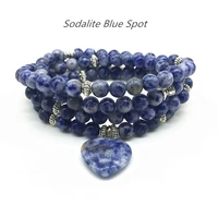beadztalk 73 cm women bracelet elastic bangle mala yoga necklace sodalite round stone 6 mm beads aa quality gift