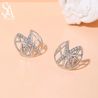 925 new silver stud earrings woman earrings aaa zirconia magic x romantic jewelry stud earrings for wedding elegant silver 2019