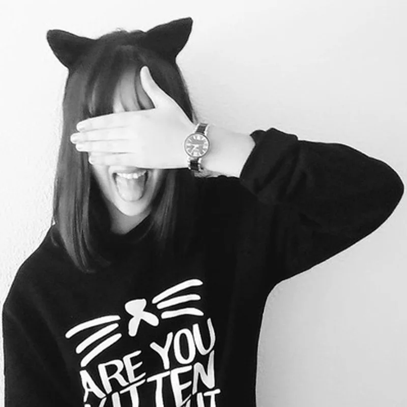 Вы котенок меня прямо мяу рубашка кошка забавные животные Толстовка подростков