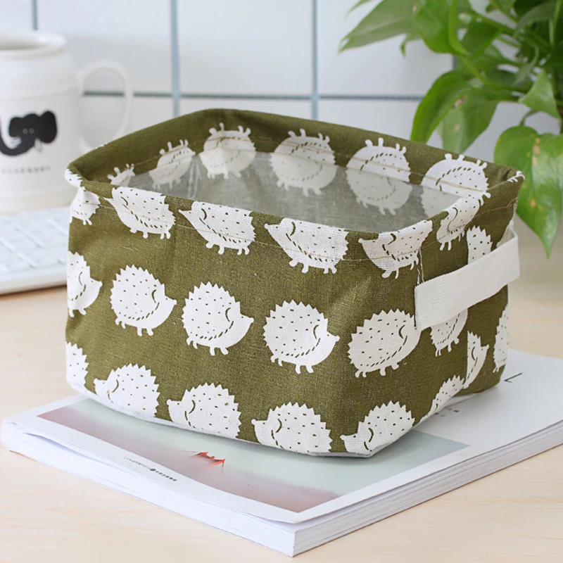 Hedgehog MICCK DIY Настольная корзина для хранения мелочей Нижнее белье коробка для хранения игрушек Косметическая Книга Органайзер канцелярский контейнер корзина для белья - Цвет: Hedgehog