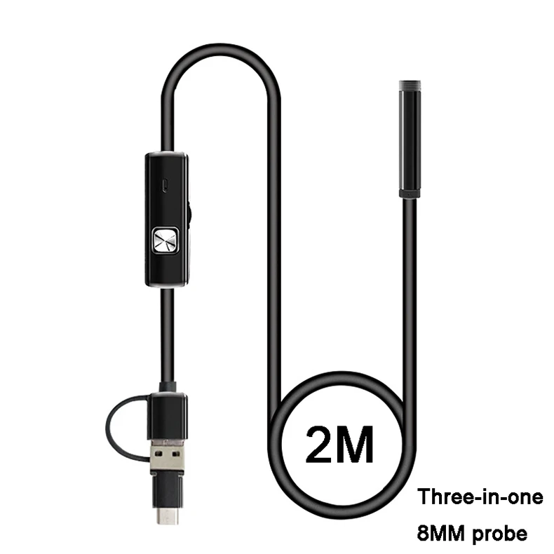 8 мм 3 в 1 эндоскоп камера USB мини видеокамеры Водонепроницаемый 6 светодиодный бороскоп Инспекционная камера s эндоскоп для Android смартфонов