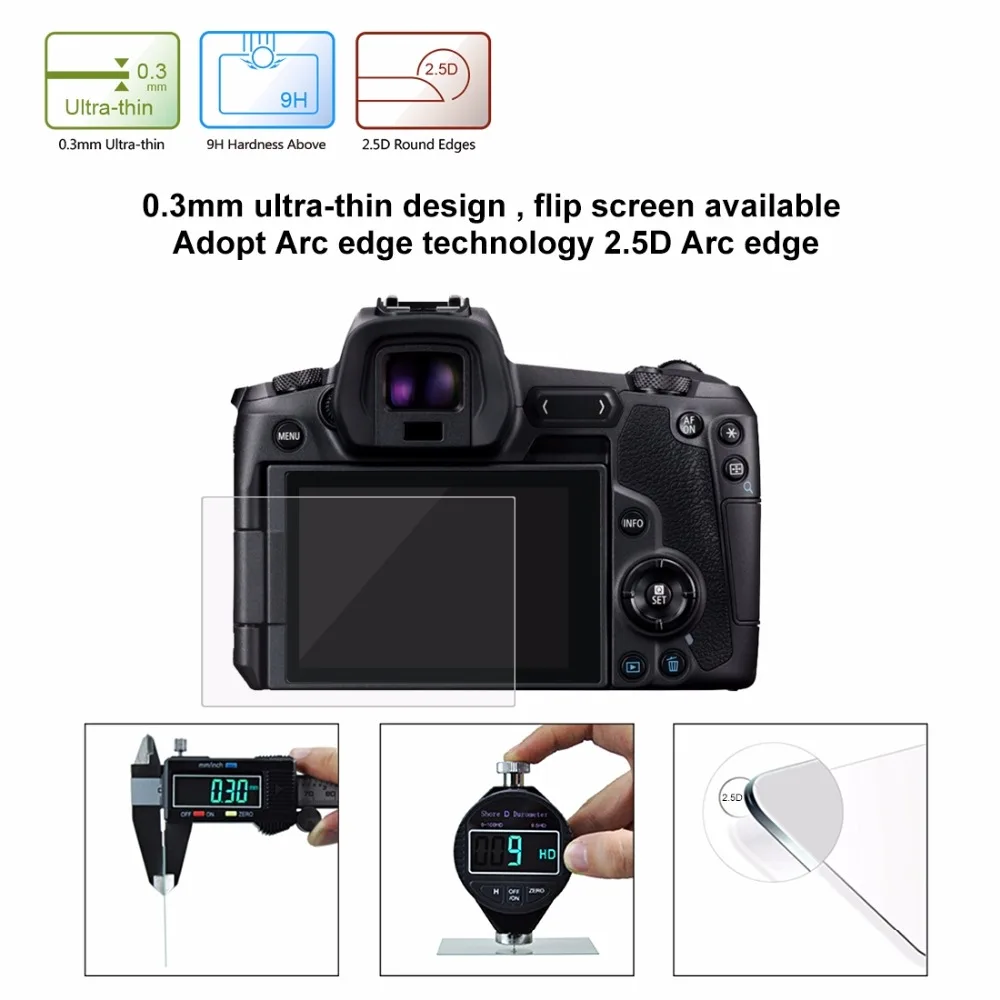 PULUZ Защитная пленка для экрана камеры Canon EOS R 2.5D 9H из закаленного стекла |