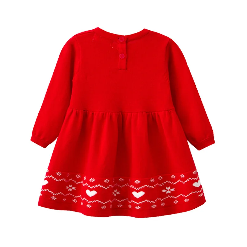 Baby Girl Autumn Sweater Dresses Christmas Red Children Princess Dress Costumes Infant Kids Clothing 6M-4 Yrs Casual | Детская одежда и