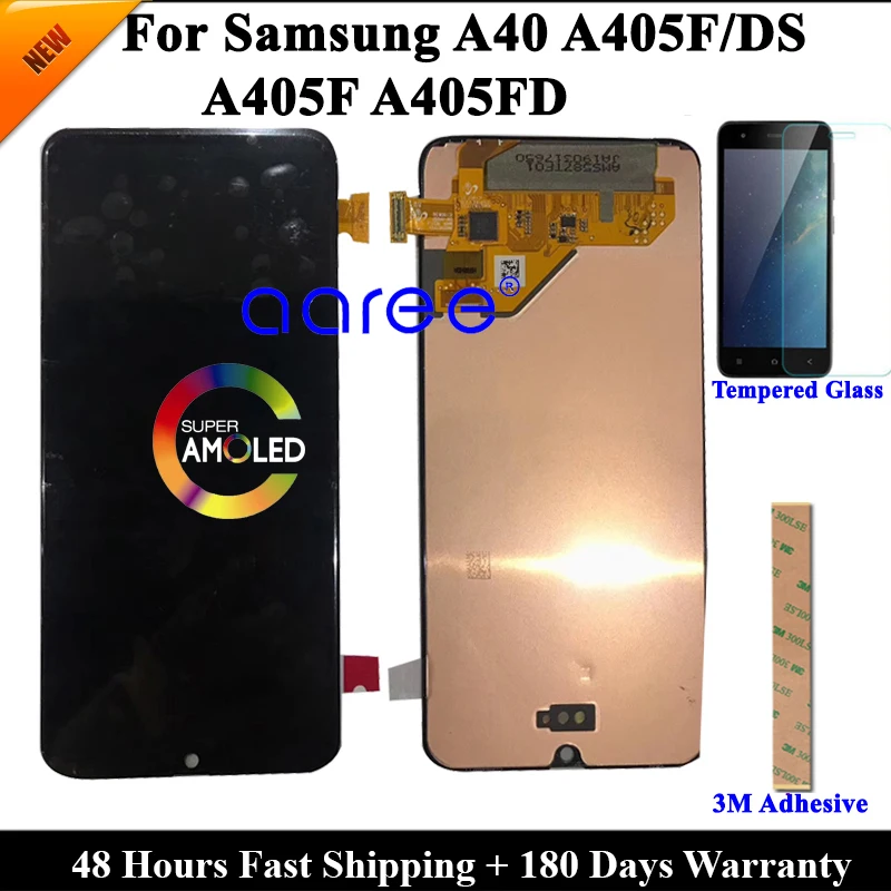 Оригинальный ЖК дисплей Super AMOMLED для Samsung A40 2019 A405 экран сенсорный дигитайзер в