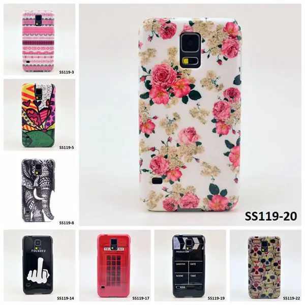 RETAIL Countryside Flower Case for Galaxy S5 Heart Skin Cover Elephant Print Samsung i9600 FREE SHIP|case open|case englishcase sensor |
