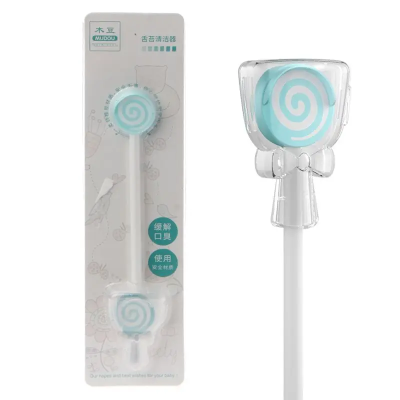 Зеленый Леденец, щетка для чистки языка, детский скребок для чистки языка, очиститель для ухода за ребенком, рождественский подарок для малышей - Цвет: Зеленый