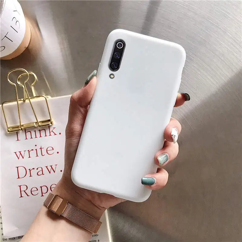 white Однотонный силиконовый чехол ярких цветов для xiaomi mi 9 mi 9 se 9 lite pro, тонкая задняя крышка из ТПУ для телефона, чехол для xiaomi 9 xio mi 9 se - Цвет: white