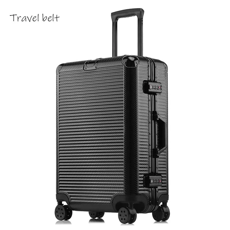 

Travel Belt 100% aluminum frame Rolling Luggage Spinner brand Travel Bags Men Business Suitcase Wheels High capacity Trolley