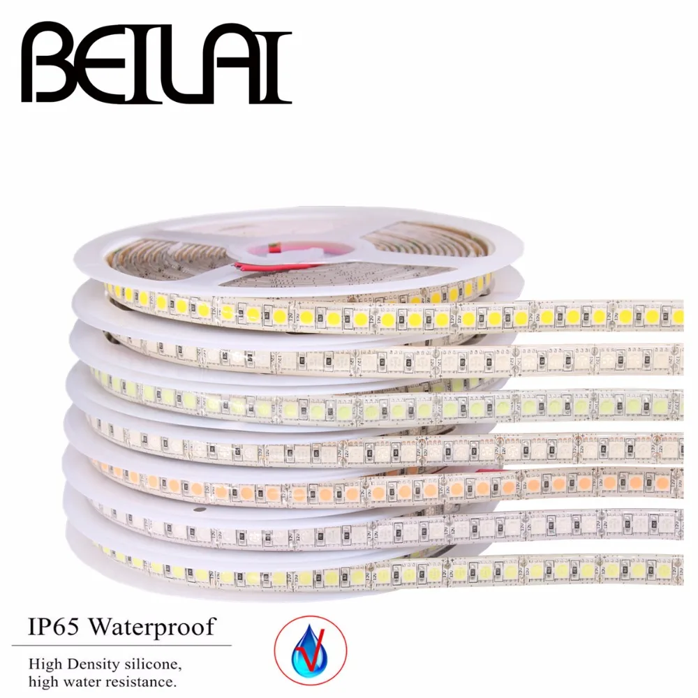 SMD 5050 RGB Светодиодные ленты 5 М 600 светодиодный Водонепроницаемый DC 12V Светодиодный