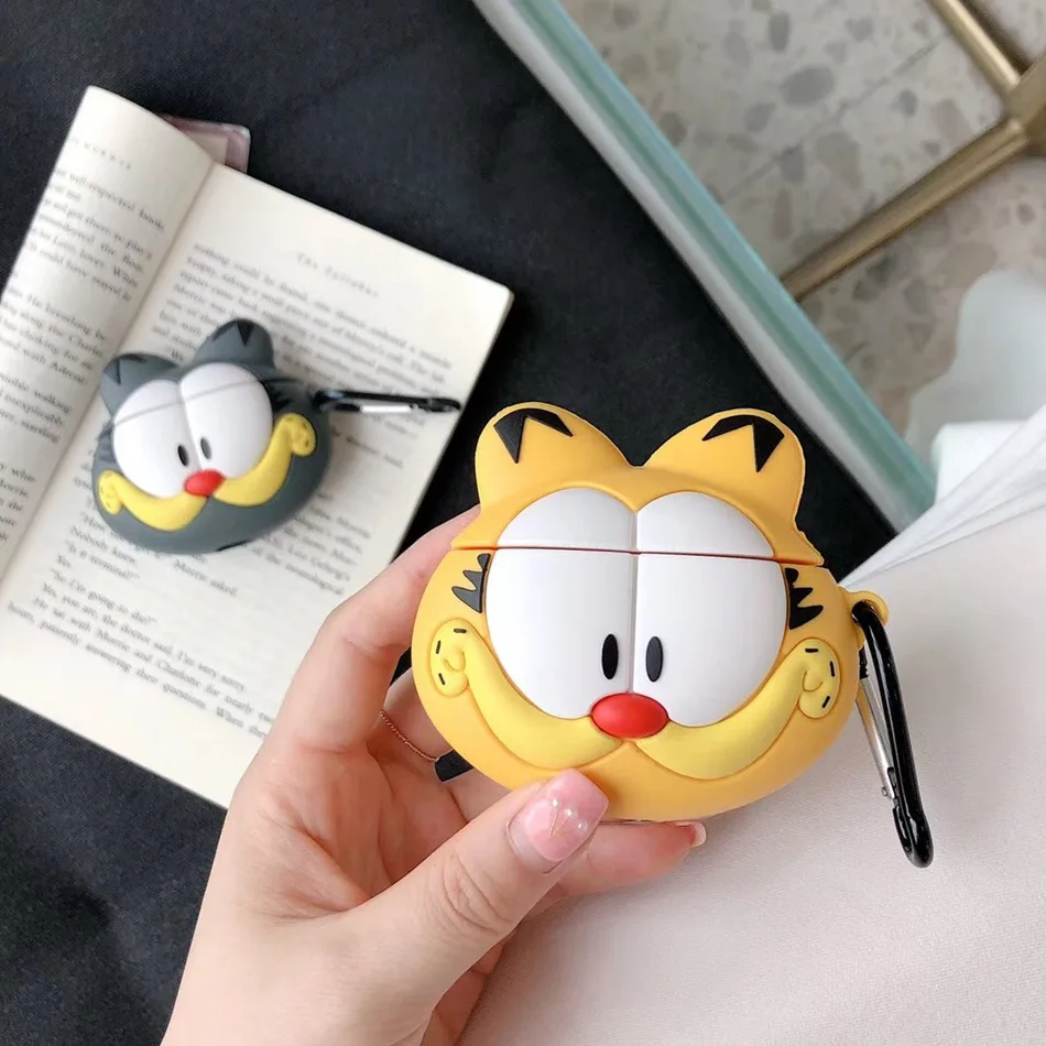Для AirPods чехол 3D милый Гарфилд Свинья медведь наушники чехол для Airpods 2/i10/i11 TWS мягкая защитная крышка с карабином