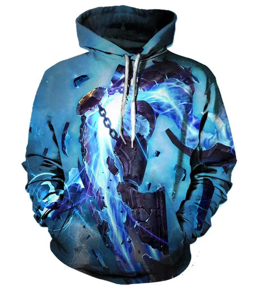 Hoodie Sweatshirt 3d Print Hoodies League of Legends Men Women Autumn Loose Thin Skull 3D Sweatshirts Mens Pullover Lovers Gift