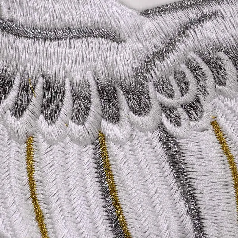 Белая вышитая нашивка аппликация ручная работа 3D патч для платья DIY опт|Заплатки|