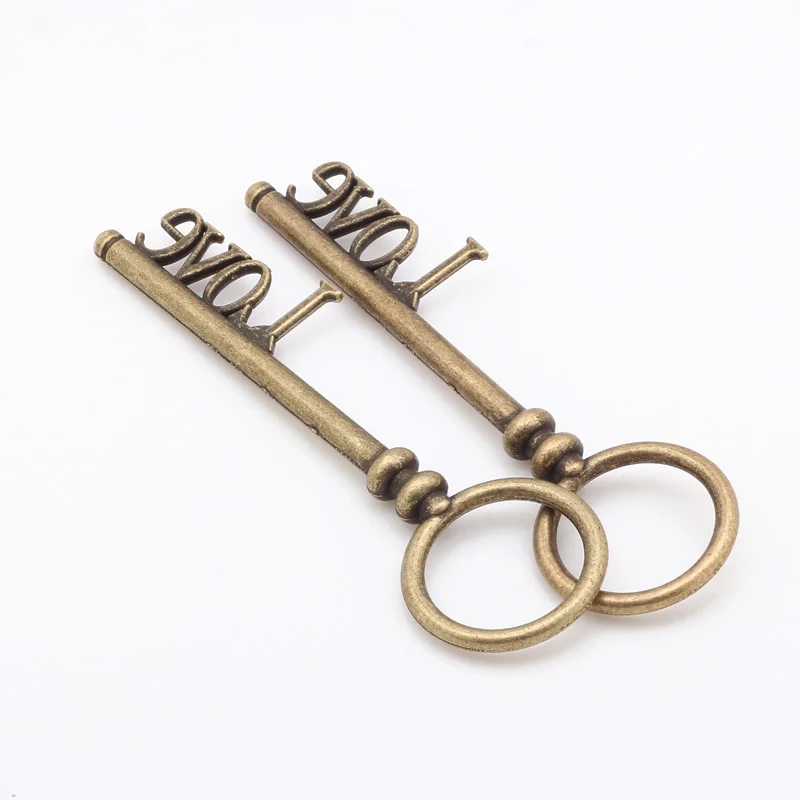 2 цвета металлическая любовь большая форма ключа очарование для DIY винтажные