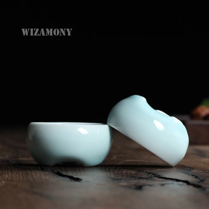2 шт шесть цветов Китайский Longquan Celadon фарфоровая китайская гайвань фарфоровые