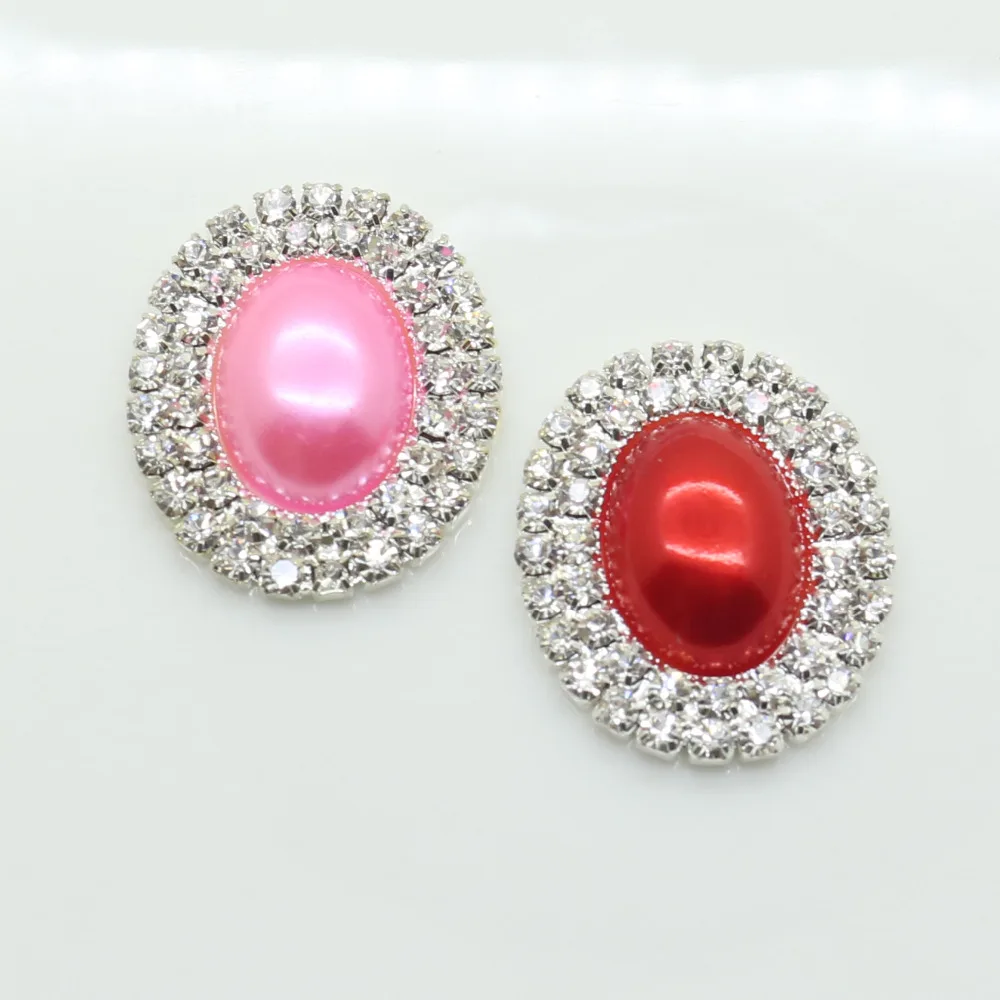 Горячая Распродажа модные круглые овальные Стразы 25*30 мм плоские металлические