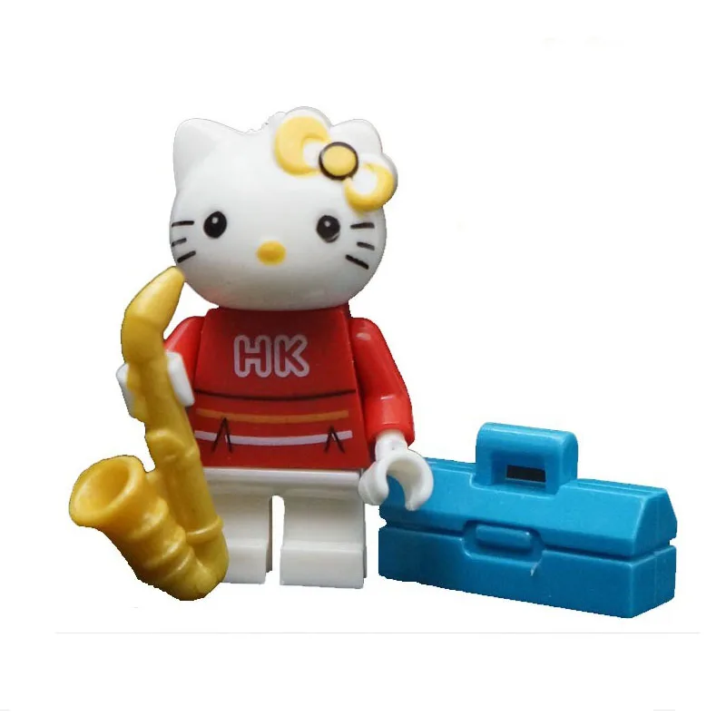 6 шт. hello kitty сборка кирпичей игра-головоломка игрушка мини-модель строительные