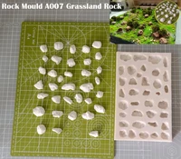 miniature rock mould a007 grassland rock diy tool for train model scenario sand table