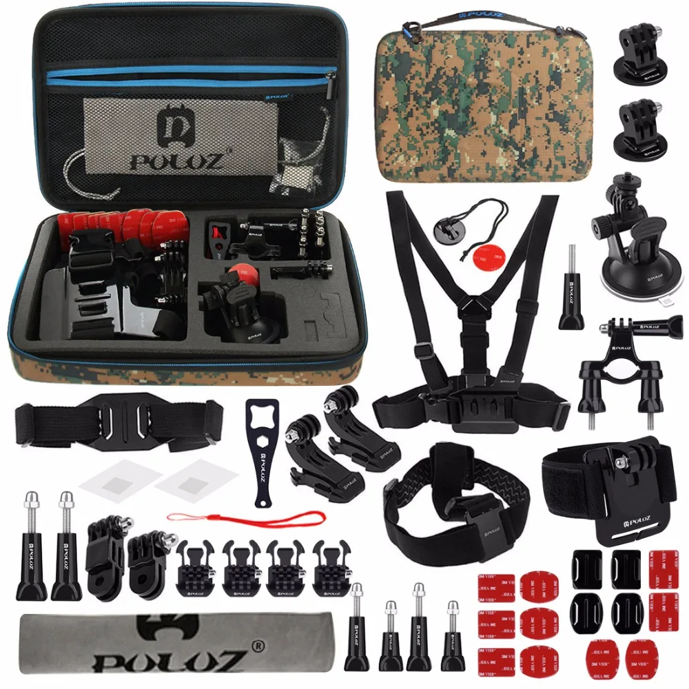 Аксессуары для Go Pro 45 в 1 Ultimate Combo Kit с камуфляжным покрытием EVA чехол GoPro HERO5 HERO4 Session