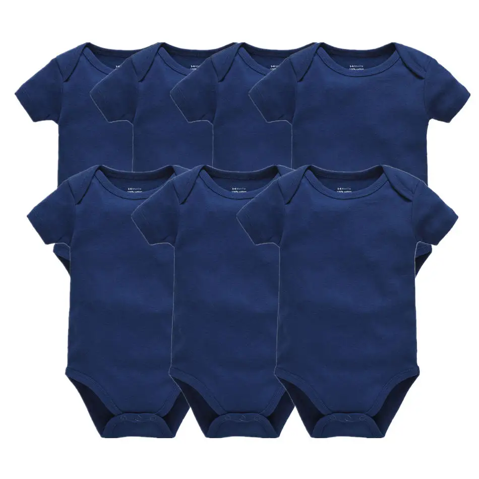 7PCS Summer Baby Bodysuit for Girls Boys Short Sleeve Cotton Infant Jumpsuit 0-24M Infantil Bebe Clothes Unisex Toddler | Мать и ребенок