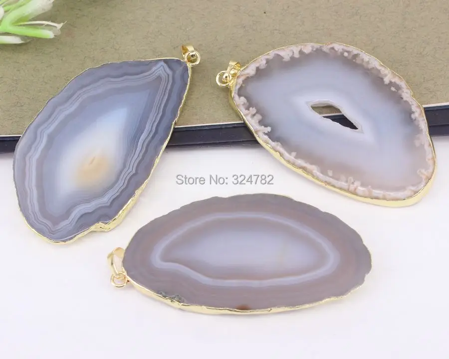 5 шт. модный посеребренный натуральный камень кулоны очаровательный кулон в