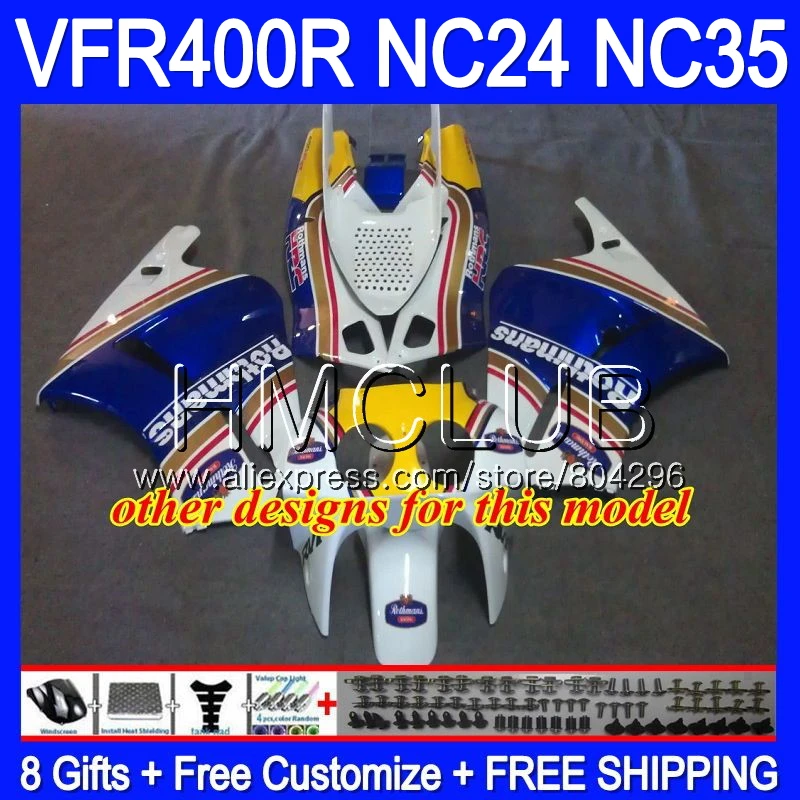 RVF400R для HONDA VFR400 R NC24 V4 VFR400R 87 88 94 95 96 91HM.17 RVF VFR 400 NC35 гоночный! Обтекатель 1987 1988 1994 1995