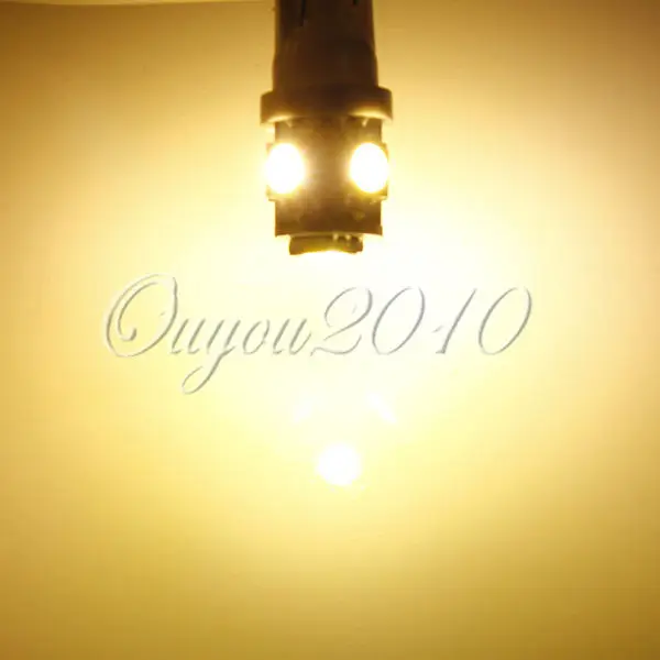 2 шт./лот теплый белый 3000K T10 W5W 5 SMD 5050 LED Автомобильный номерной знак Клин боковые