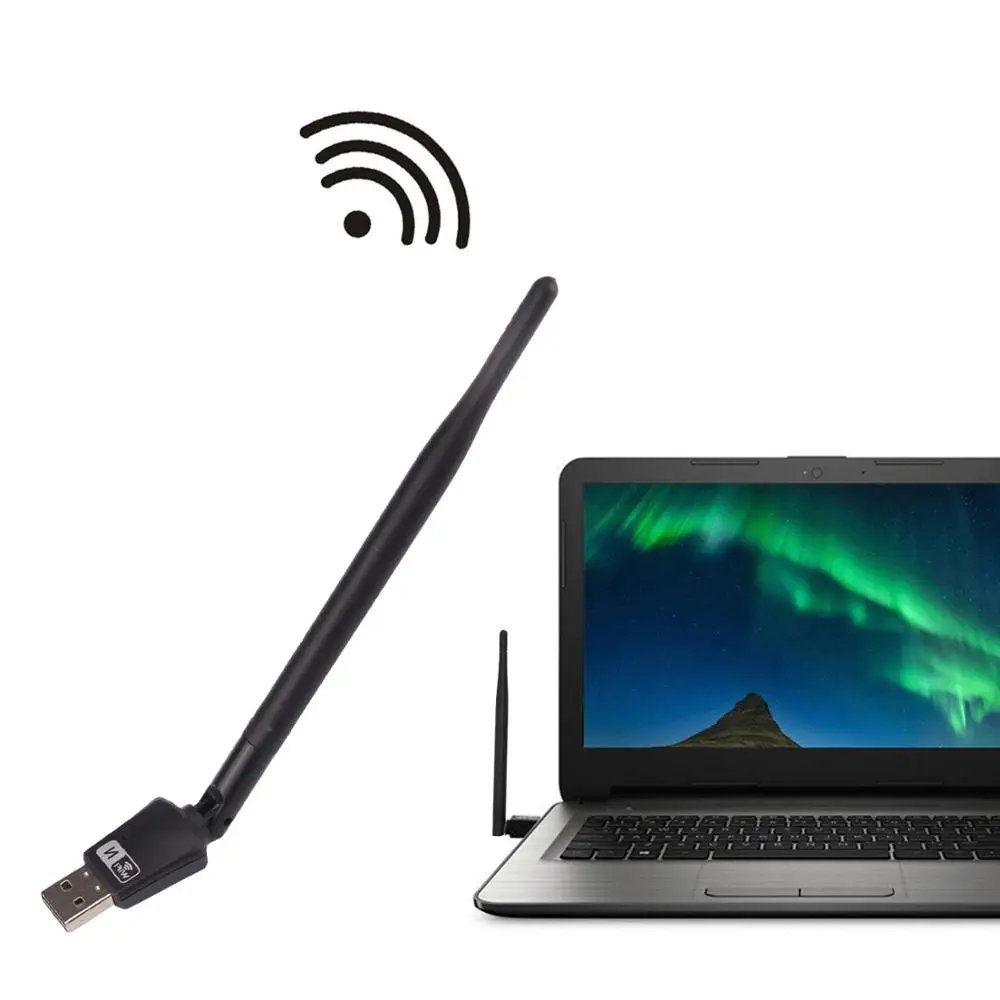 Беспроводной usb ресивер Elisona 150 Мбит/с с антенной 5 дБ CD диск для Windows 7 8 10 XP