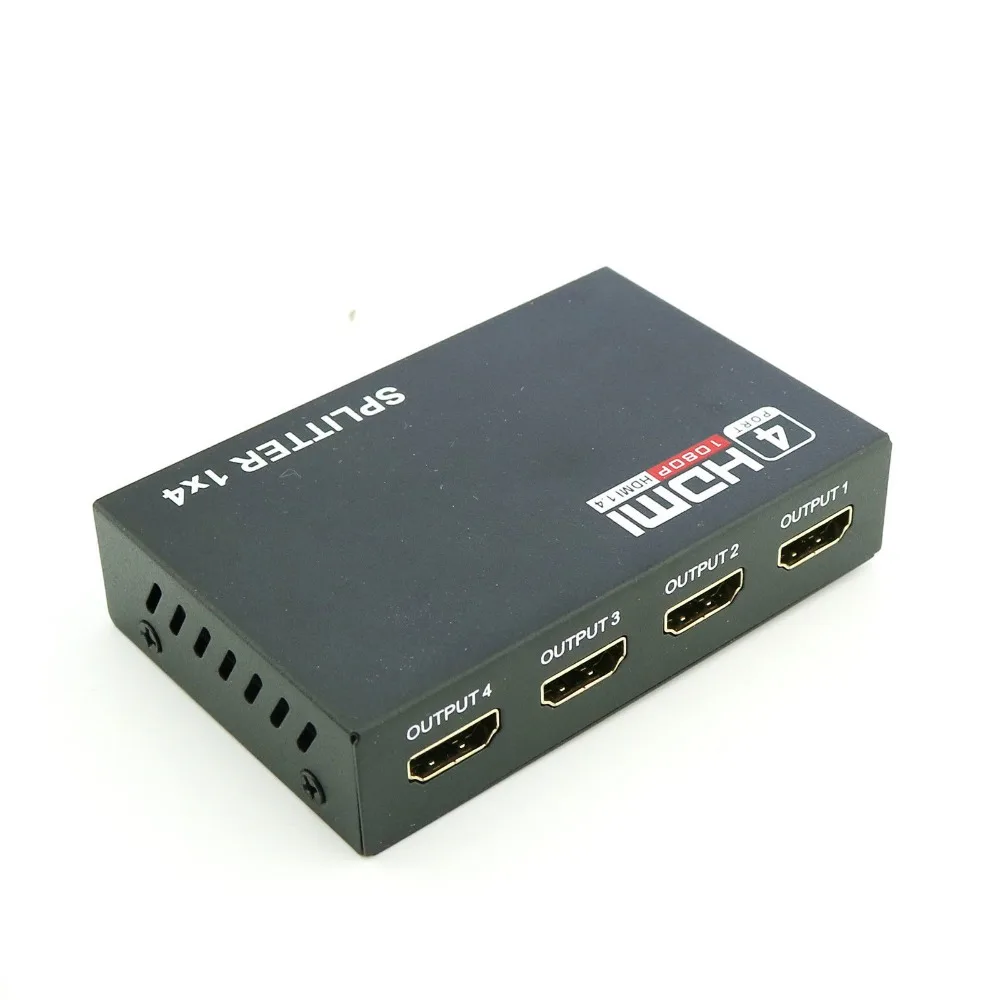 1x Full HD усилитель разветвитель HDMI 1x4 4 порта концентратор повторитель аудио 3D 1080p 1 в