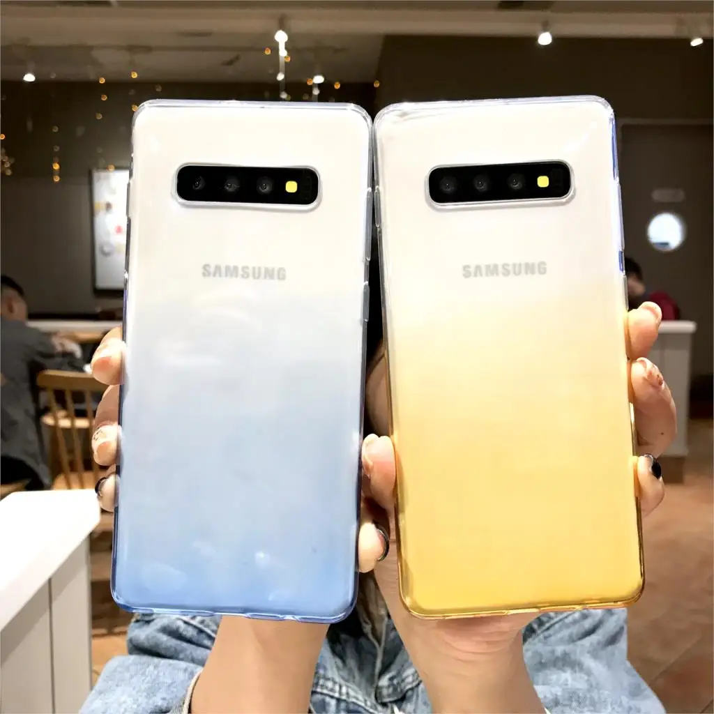 Gradient Case For Samsung Galaxy S10 S10E Note 9 8 S8 Plus S9 Cover TPU Soft A6 A7 A8 A9 J4 J6 2018 A5 J3 J5 J7 2017 |