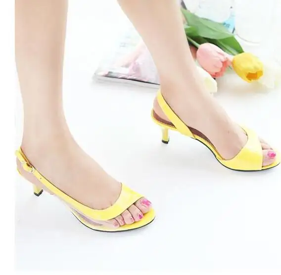 Новый патент кожаные сандалии в 2016 рыбы рот обувь с тонкой сладкий принцесса