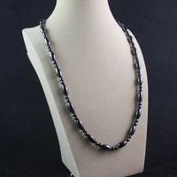 magnetic hematite oval beads necklace beaded health necklace gift for men and women 6x12mm