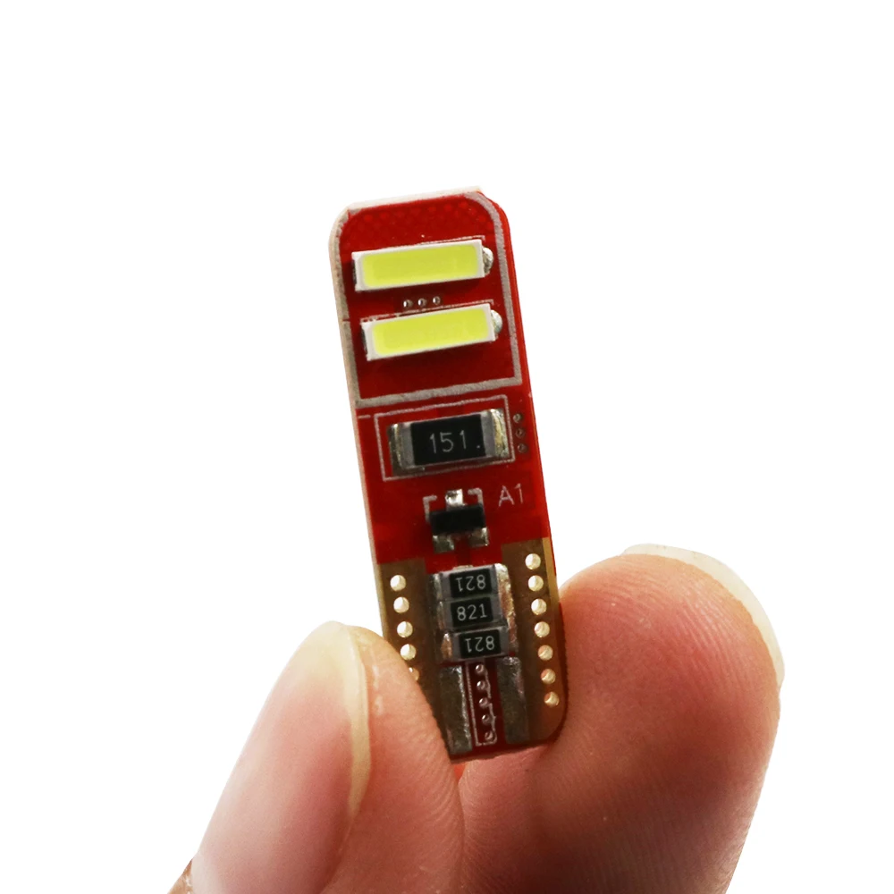 YSY 100 шт. W5W Светодиодная Белая t10 4smd 7020 7014 лампа canbus T10 4LED без ошибок