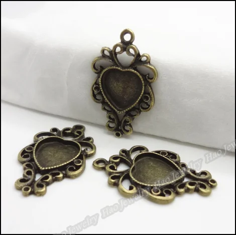 80 шт винтажные подвески в форме сердца Кулон Античная бронза подходят браслеты