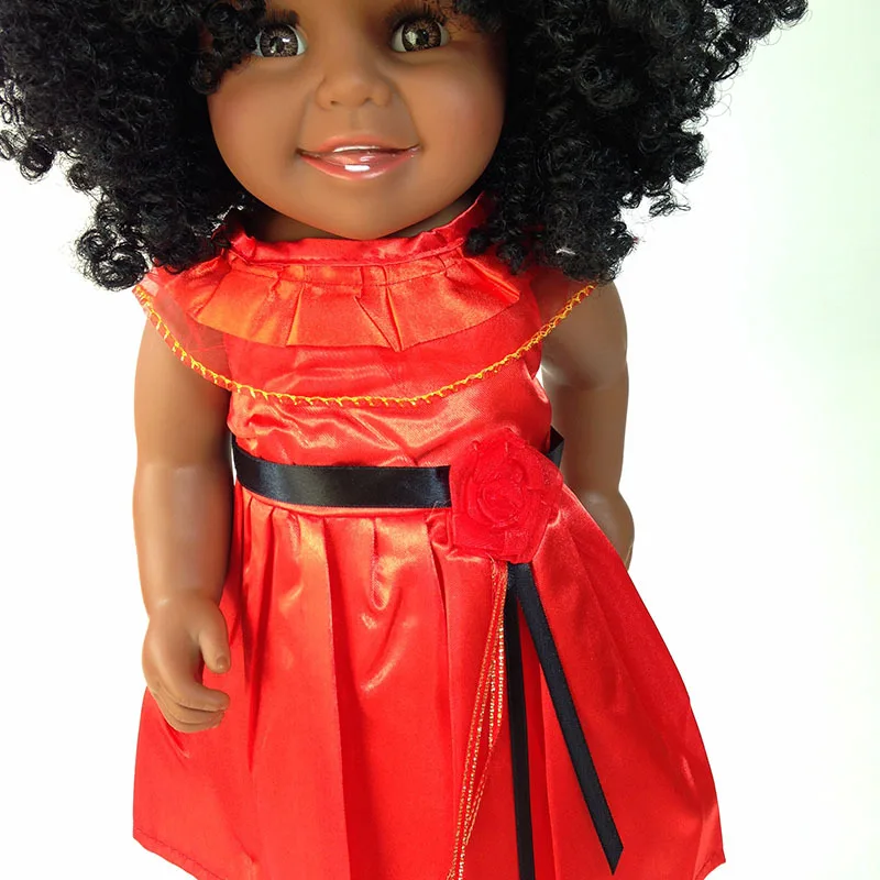 

Afro hair black doll reborn baby toys 45cm full vinyl silicone body American African babies girl doll toys gift
