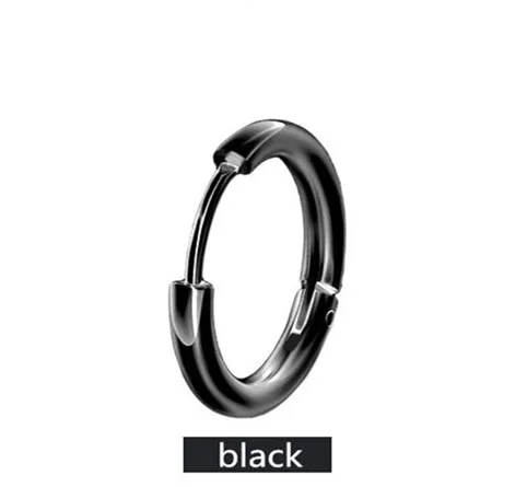 black 1 pair Круглые серьги мужские круглые титановые стальные серьги, мужские украшения, аксессуары, хипстер, рок-стиль, панк, круглые серьги мужские - Окраска металла: black 1 pair