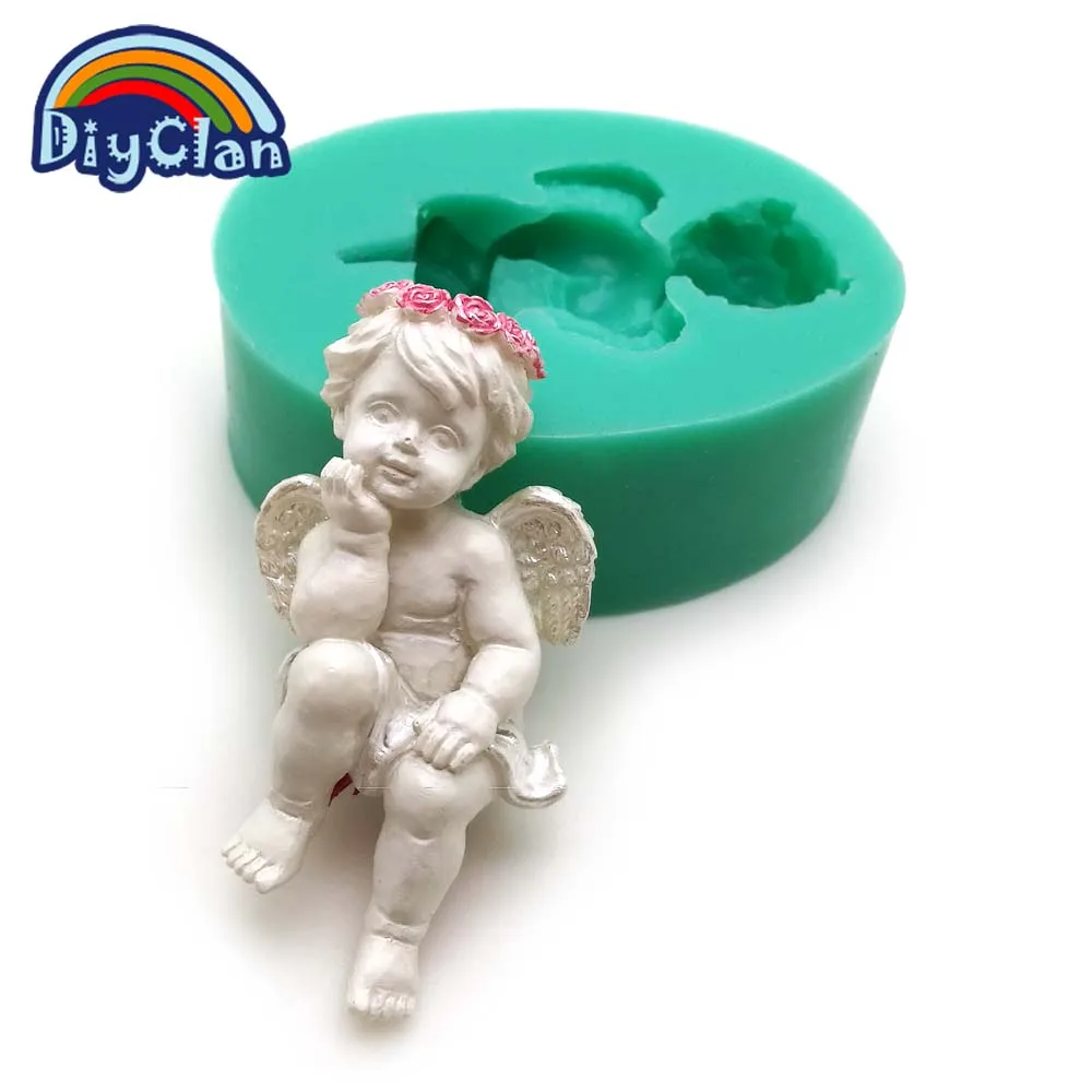 3 стиля DIY силиконовые помадки торт Купидон маленький Ангел формы украшения торта инструменты шоколадная форма мини стиль конфеты глина плесень