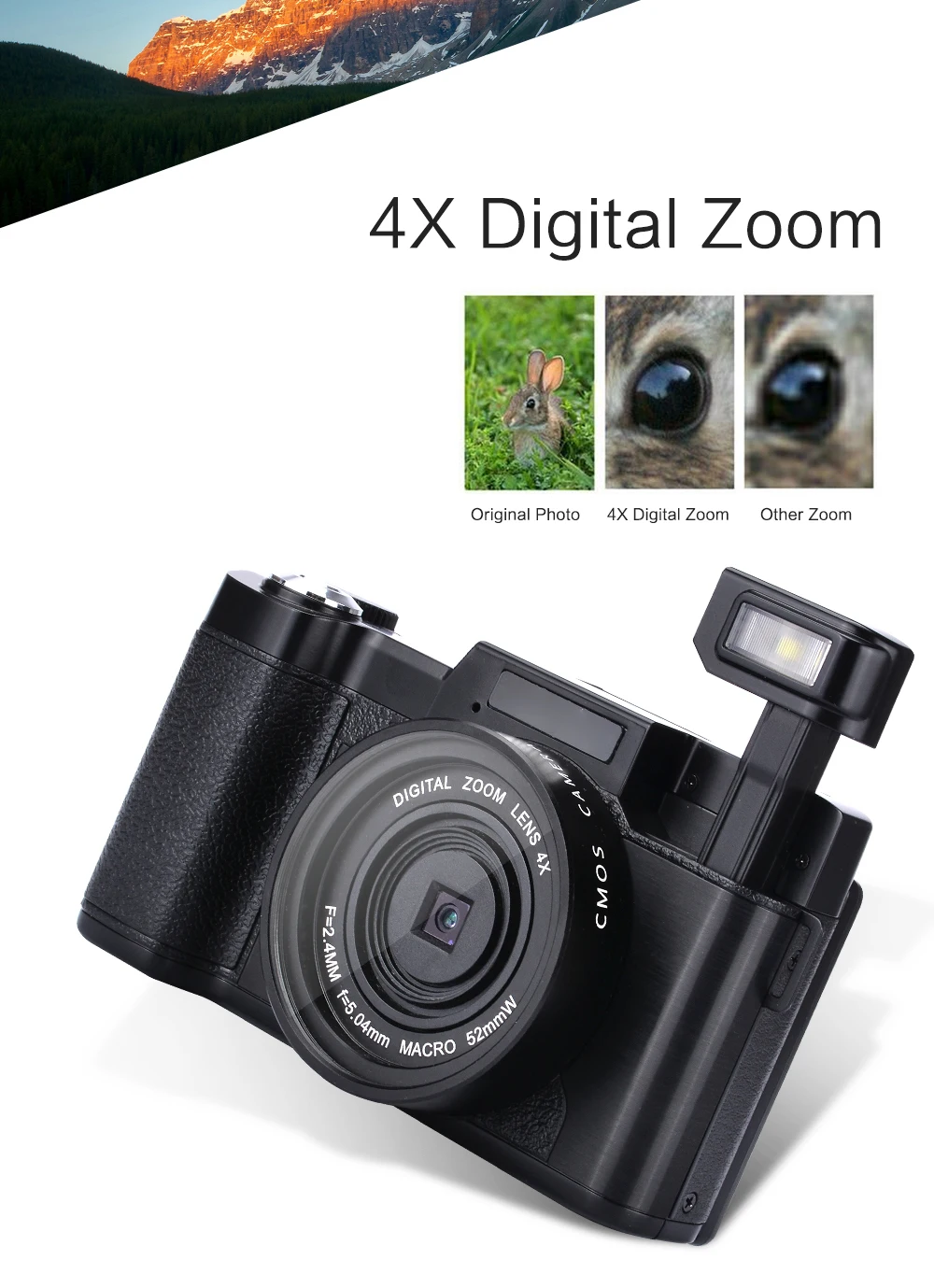 2017 Super 24Mp Max 8MP CMOS датчик 3 дюймовый экран компактная цифровая камера