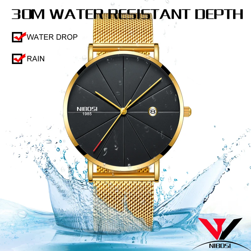 Relogio NIBOSI Masculion Top Brand Luxury Unisex Watch Men Women Watches Waterproof Thin Wristwatch Montre Femme/Homme | Наручные часы