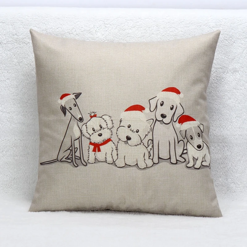 2018 Рождественская Подушка с Мопсом декоративная квадратная наволочка