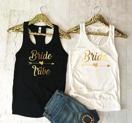 Индивидуальные золота надпись Bride Tribe Свадебная вечеринка для подружки невесты