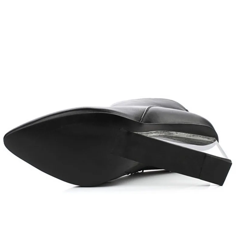 

ALLBITEFO size33-41 brand fashion women boots Genuine Leather Crystal wedges ankle boots women party shoes woman high heel shoes