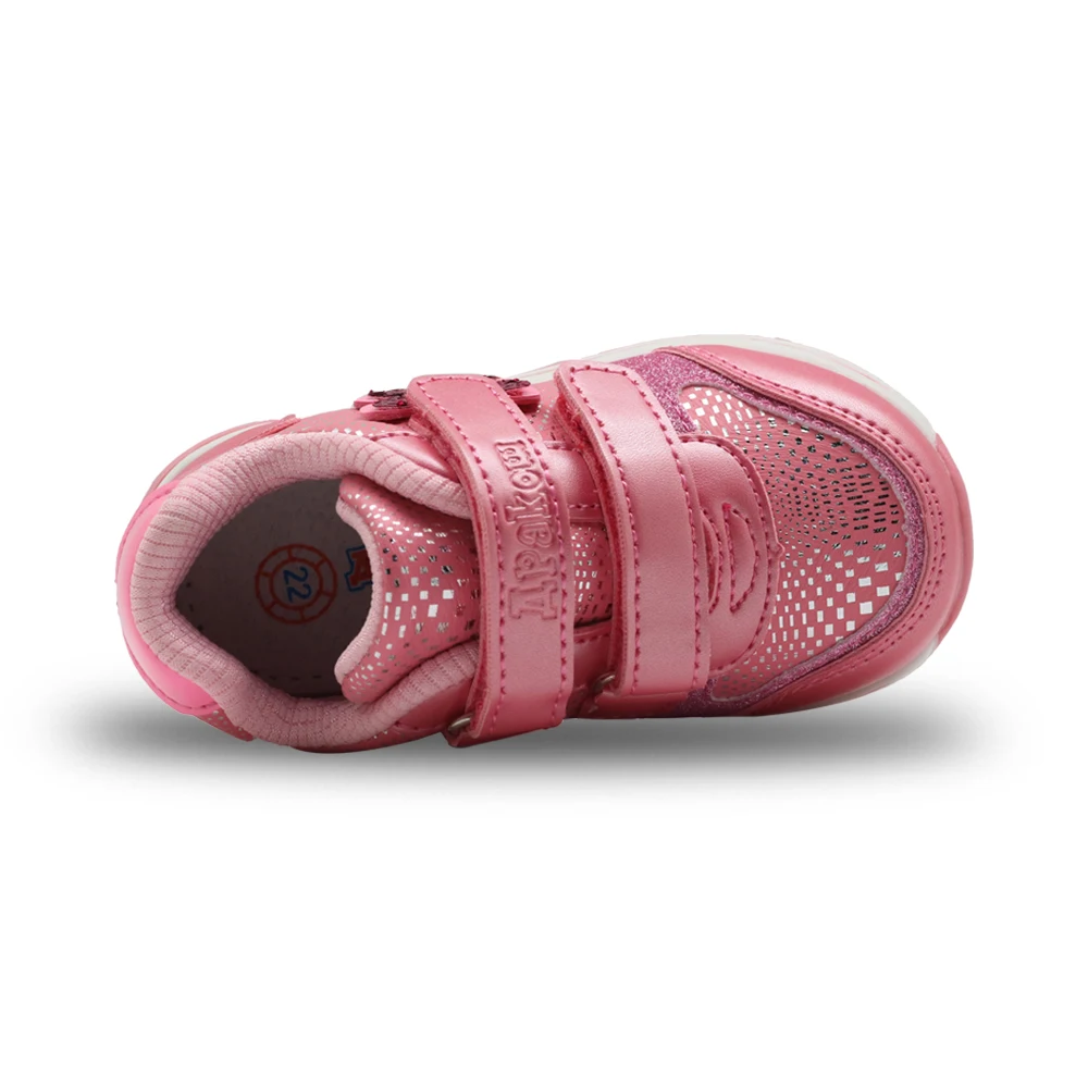 Apakowa Children Shoes Spring Sport Girl New Breathable Pu Leather Kids Anti-Slippery Flats Sneakers Toddler EU Size 19-24 | Детская