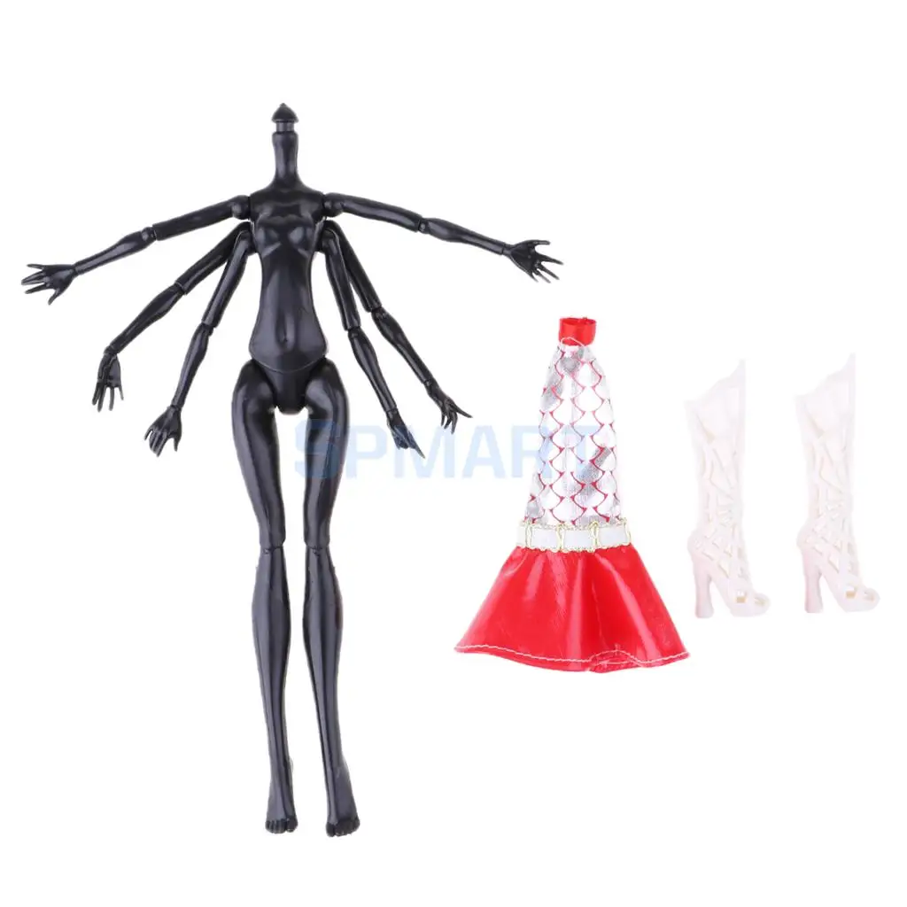 MagiDeal полиarticular Turnable DIY Monster Body с платьем и ботинками аксессуары для кукол детские