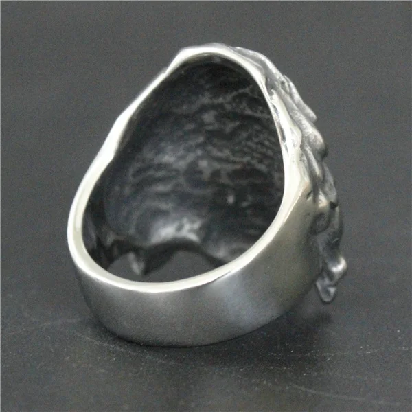 Размер от 8 до 13 Крутое кольцо с черепом зомби розой из нержавеющей стали 316L