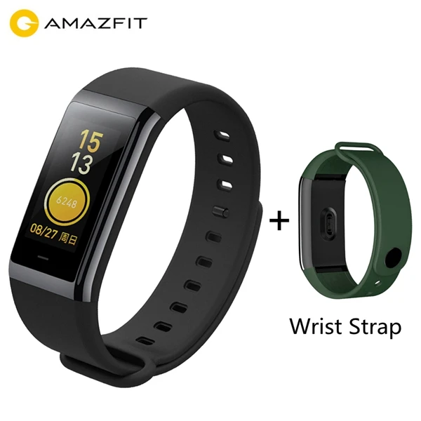 Add Green Strap Фитнес-браслет Amazfit Cor, 1,23 дюймов, ips цветной экран, смарт-браслет, 5 АТМ, водонепроницаемый монитор сердечного ритма, английская версия - Цвет: Add Green Strap
