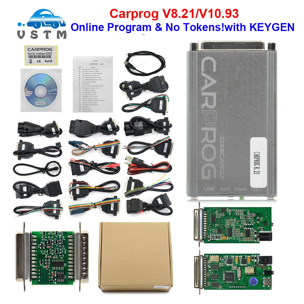 Инструмент для тюнинга и ремонта автомобиля Carprog V10.93 10 05 с адаптером на 21