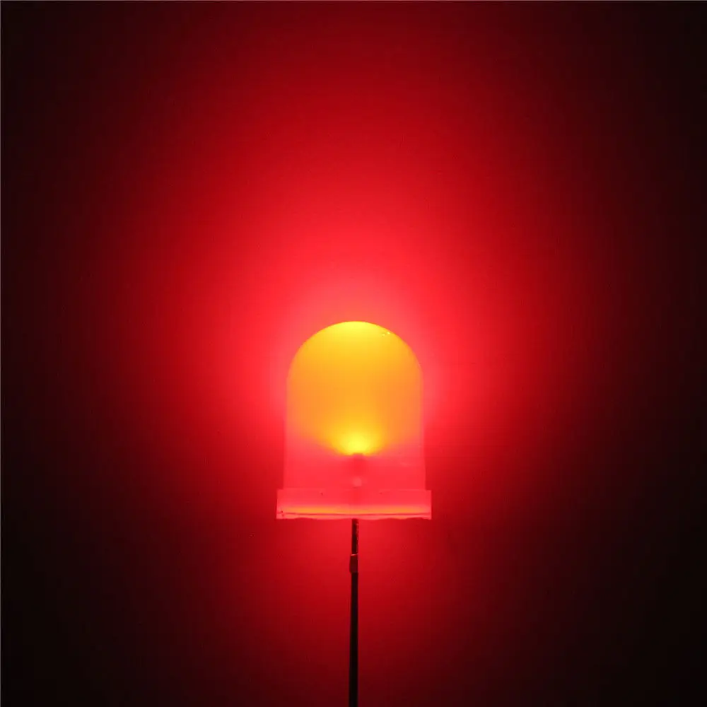 

1000pcs LED 10mm Diffused LED Red 10MM Round top Emitting Diodes Ultra Bright LED Lamp Light Bulb LEDS Electronic