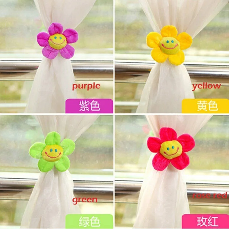 Лидер продаж 4 цвета ручной работы подсолнечника Шторы Пряжка tiebacks держатель